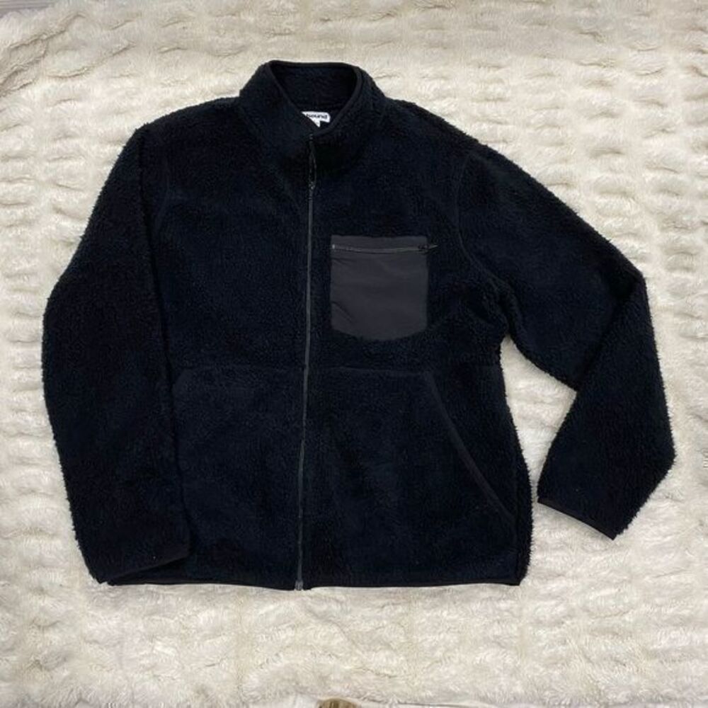 Abound Nordstrom Black Sherpa Fleece Zip Up Jacket